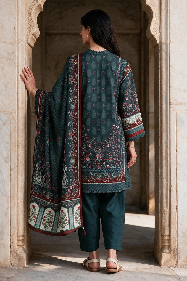 Zellbury Printed Khaddar Unstitched 3Pc Suit WUWQ1X30131