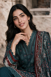 Zellbury Printed Khaddar Unstitched 3Pc Suit WUWQ1X30131