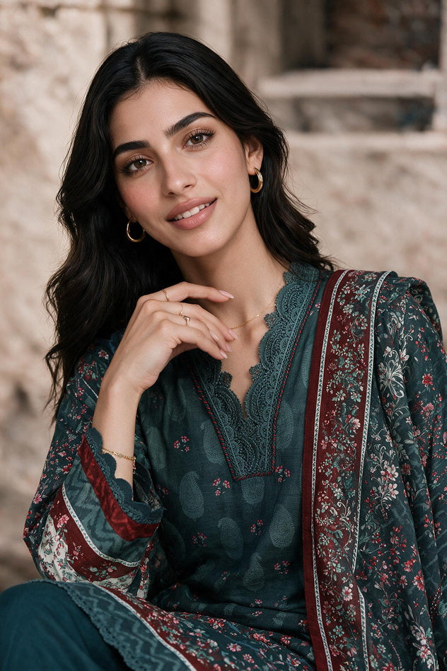Zellbury Printed Khaddar Unstitched 3Pc Suit WUWQ1X30131