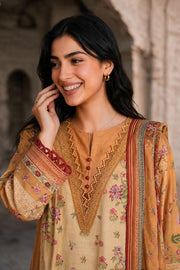 Zellbury Printed Khaddar Unstitched 3Pc Suit WUWQ1X30133