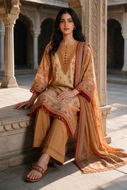 Zellbury Printed Khaddar Unstitched 3Pc Suit WUWQ1X30133