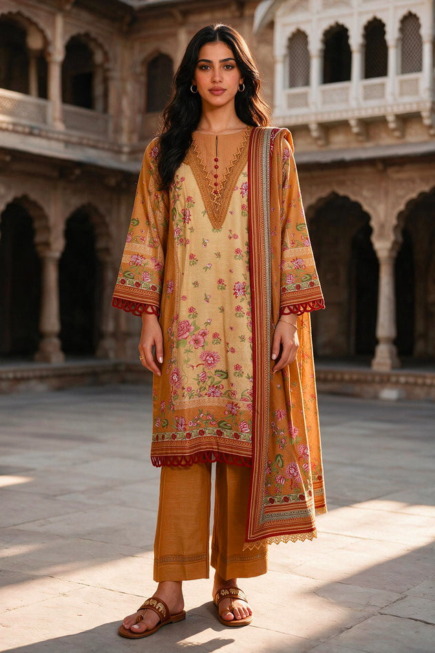 Zellbury Printed Khaddar Unstitched 3Pc Suit WUWQ1X30133