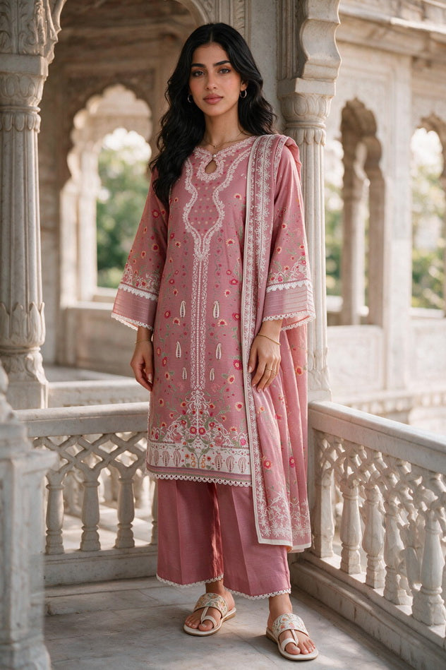 Zellbury Printed Khaddar Unstitched 3Pc Suit WUWQ1X30134