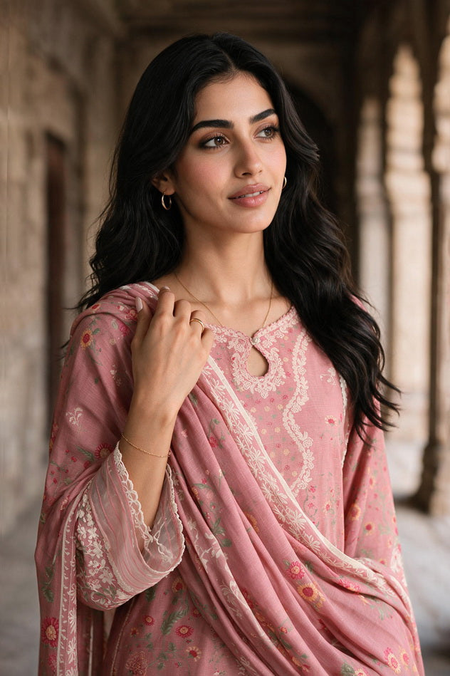 Zellbury Printed Khaddar Unstitched 3Pc Suit WUWQ1X30134