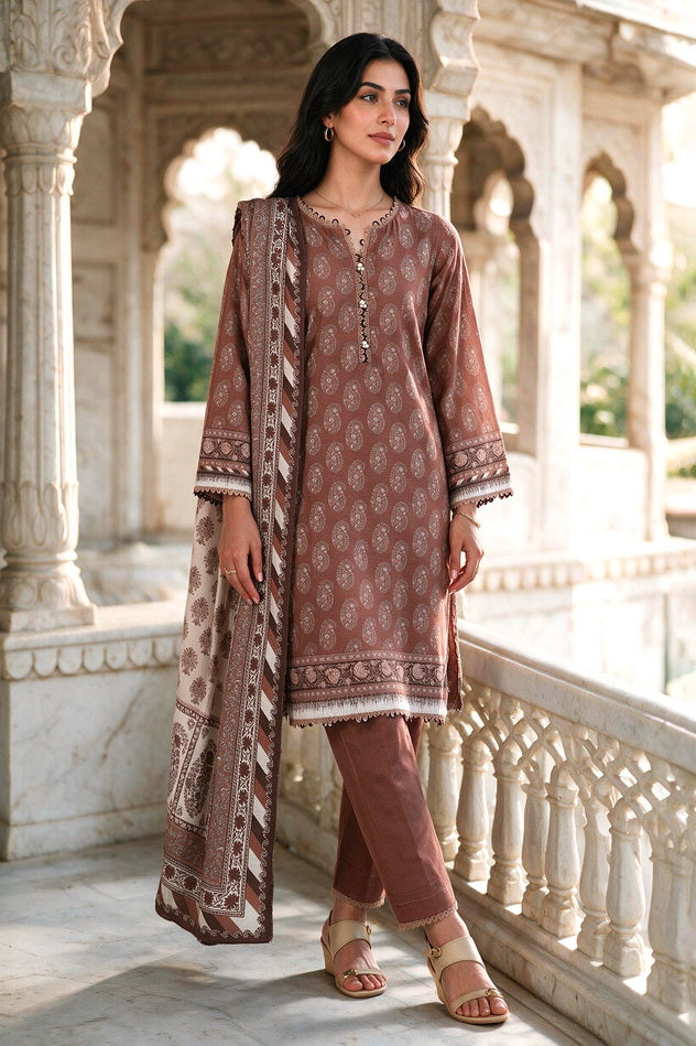 Zellbury Printed Khaddar Unstitched 3Pc Suit WUWQ1X30135