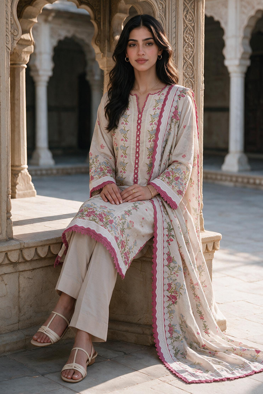 Zellbury Printed Khaddar Unstitched 3Pc Suit WUWQ1X30145