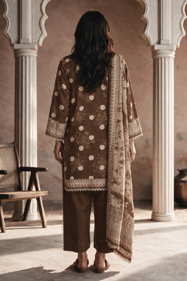 Zellbury Printed Khaddar Unstitched 3Pc Suit WUWQ1X30214