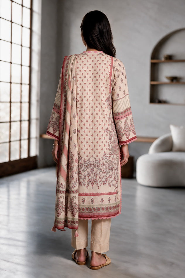 Zellbury Printed Khaddar Unstitched 3Pc Suit WUWQ1X30218