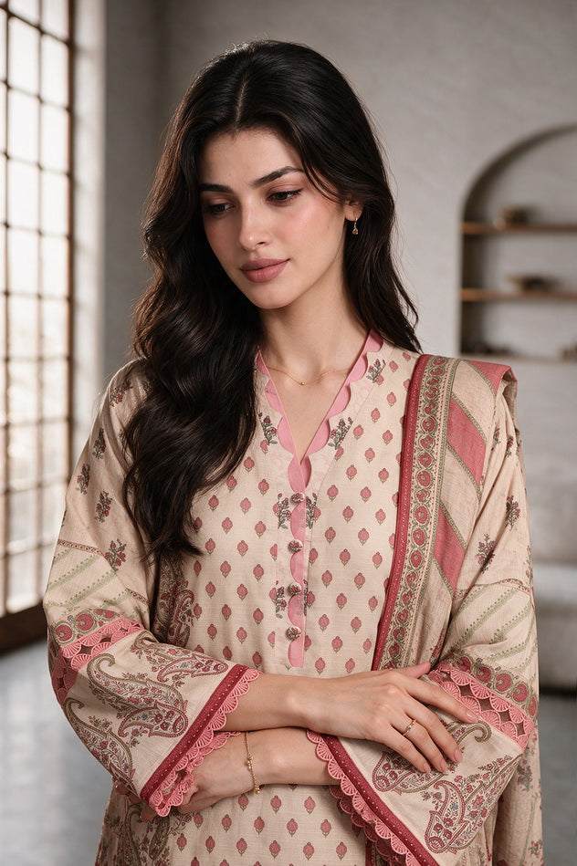 Zellbury Printed Khaddar Unstitched 3Pc Suit WUWQ1X30218