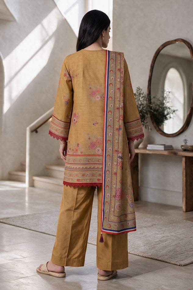 Zellbury Printed Khaddar Unstitched 3Pc Suit WUWQ1X30296