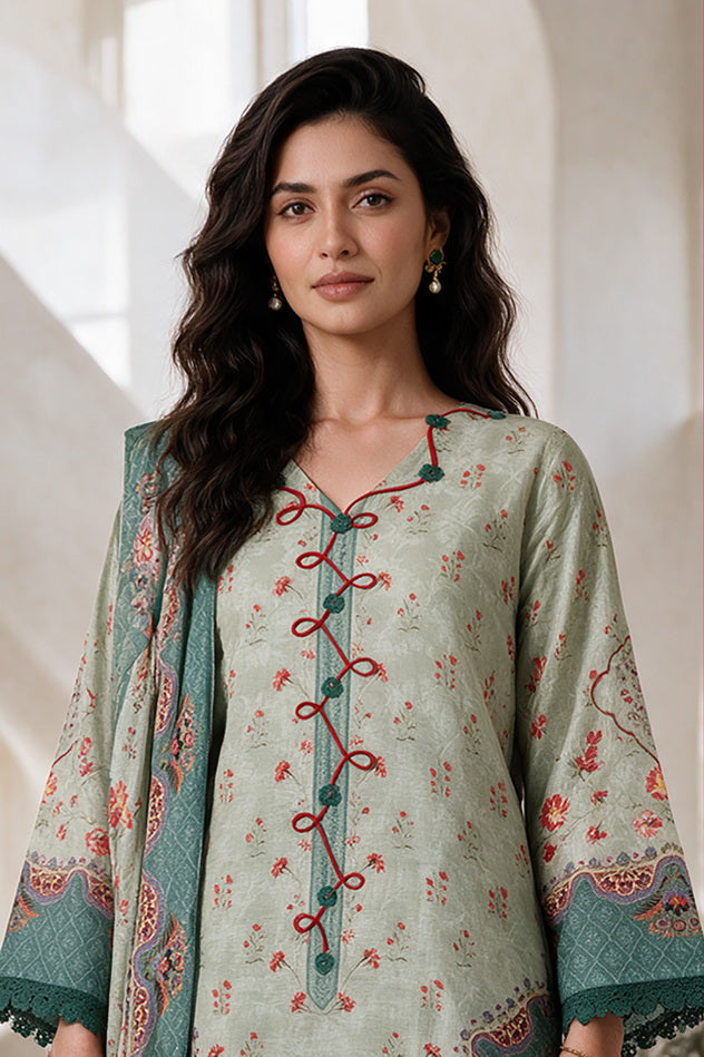 Zellbury Printed Khaddar Unstitched 3Pc Suit WUWQ1X30300
