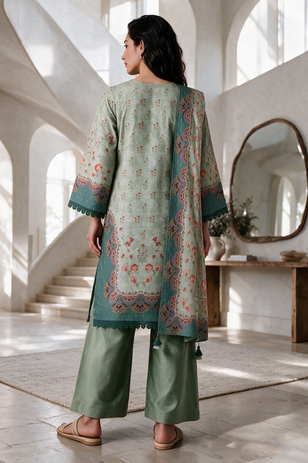 Zellbury Printed Khaddar Unstitched 3Pc Suit WUWQ1X30300