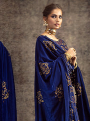Gul Ahmed Winter Embroidered Velvet Unstitched 3Pc Suit WV-42001