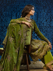 Gul Ahmed Winter Embroidered Velvet Unstitched 3Pc Suit WV-42007