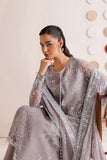 Farasha Luxury Formal Embroidered Chiffon Unstitched 3Pc Suit - Walnut Silk
