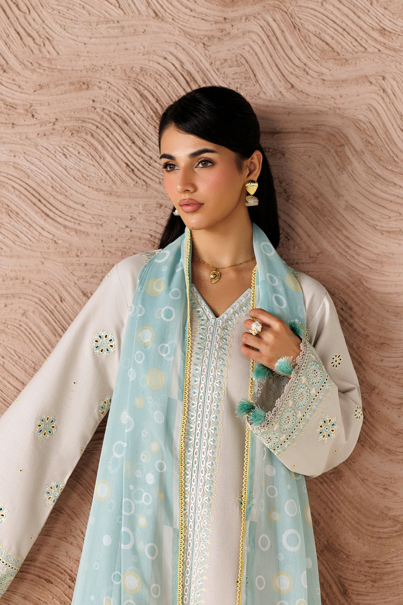 Farasha Summer Melody Embroidered Lawn Unstitched 3Pc Suit - Warm Desert