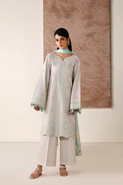 Farasha Summer Melody Embroidered Lawn Unstitched 3Pc Suit - Warm Desert