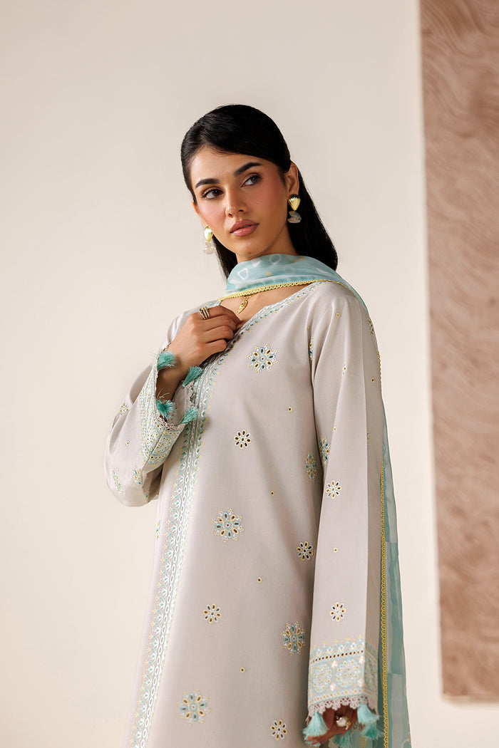 Farasha Summer Melody Embroidered Lawn Unstitched 3Pc Suit - Warm Desert