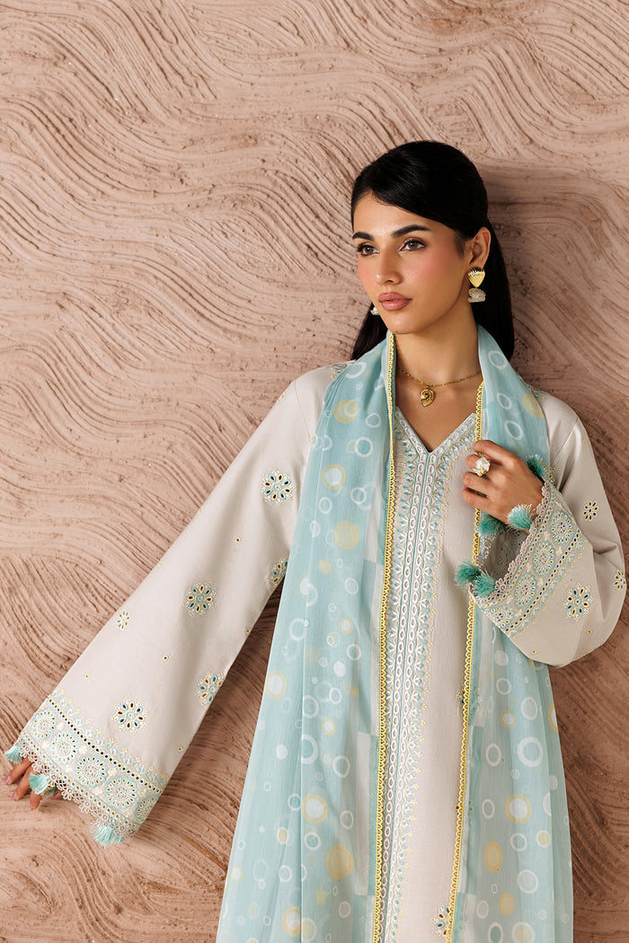 Farasha Summer Melody Embroidered Lawn Unstitched 3Pc Suit - Warm Desert