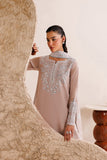 Farasha Luxury Formal Embroidered Chiffon Unstitched 3Pc Suit - Warm Lume