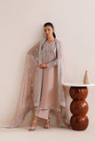 Farasha Luxury Formal Embroidered Chiffon Unstitched 3Pc Suit - Warm Lume