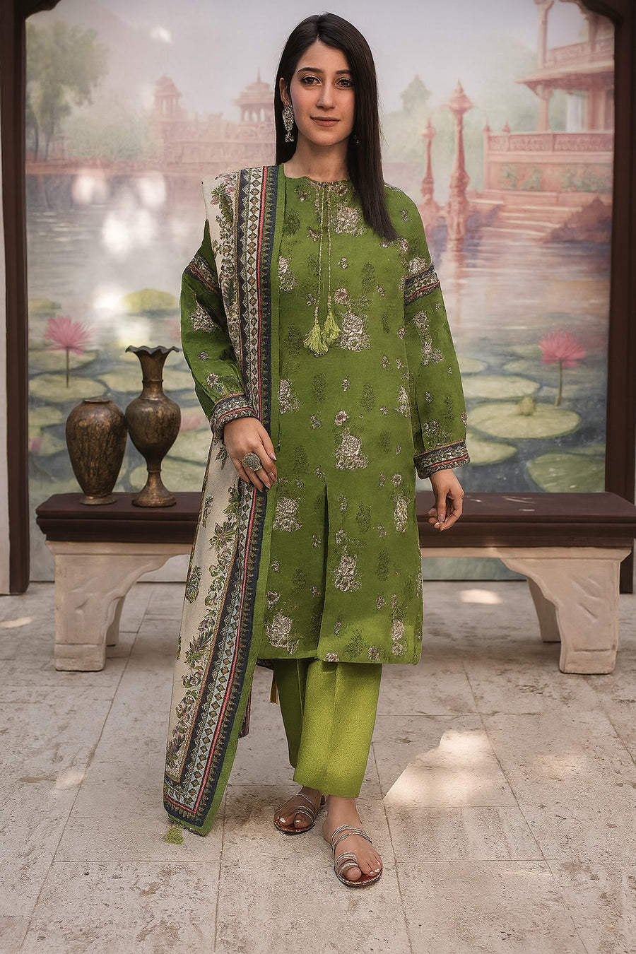 Zellbury Winter Vol-02 Unstitched Printed Khaddar 3Pc Suit WUW24X30446