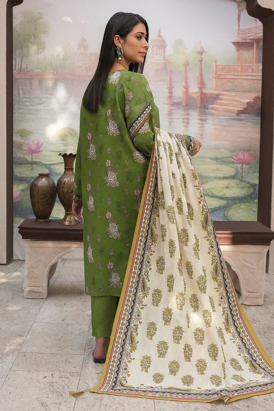 Zellbury Winter Vol-02 Unstitched Printed Khaddar 3Pc Suit WUW24X30446