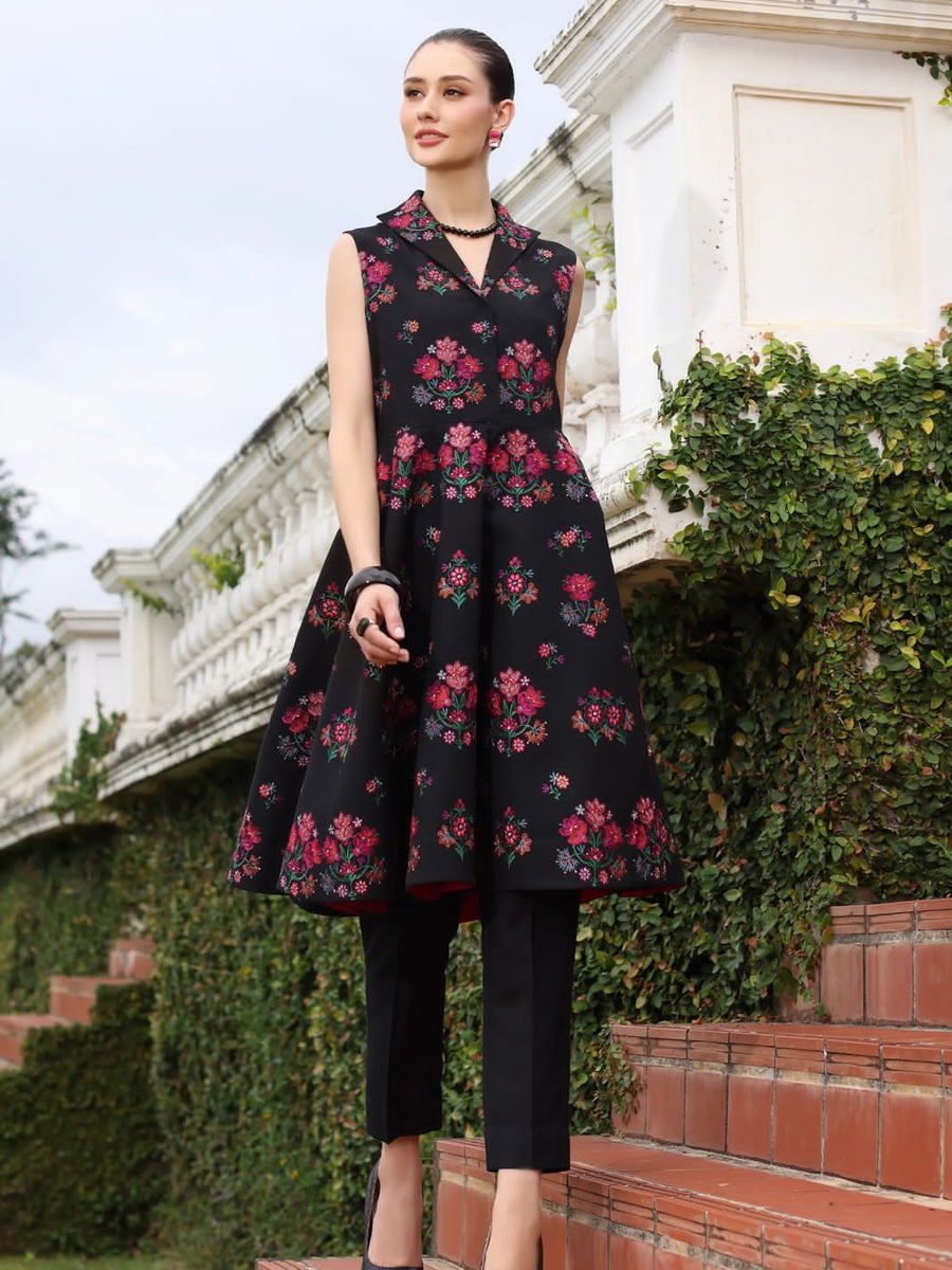 Chikankari Exclusive Embroidered Karandi Unstitched 3PC CH25-V1-D10