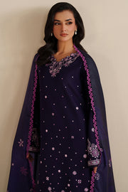 Farasha Winter Spell Embroidered Khaddar Unstitched 3Pc Suit - Whim
