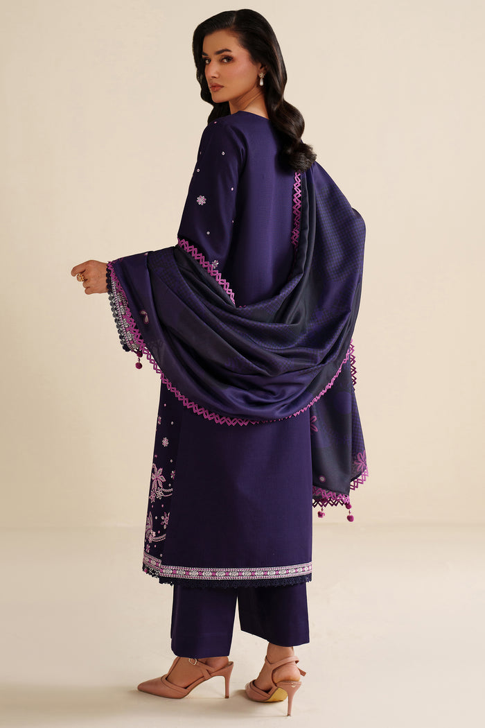 Farasha Winter Spell Embroidered Khaddar Unstitched 3Pc Suit - Whim