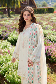 Farasha Summer Weaves Embroidered Lawn Unstitched 3Pc Suit - Whisper Ivory