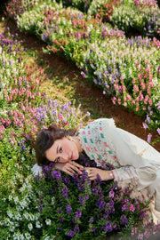 Farasha Summer Weaves Embroidered Lawn Unstitched 3Pc Suit - Whisper Ivory