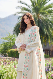 Farasha Summer Weaves Embroidered Lawn Unstitched 3Pc Suit - Whisper Ivory