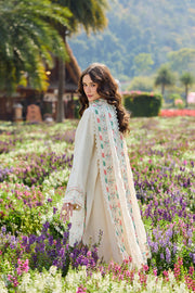 Farasha Summer Weaves Embroidered Lawn Unstitched 3Pc Suit - Whisper Ivory