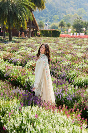 Farasha Summer Weaves Embroidered Lawn Unstitched 3Pc Suit - Whisper Ivory
