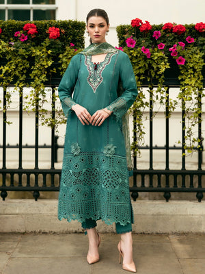 Hemline Odyssey by Mushq Embroidered Lawn Unstitched 3Pc Suit - Whispering Waves