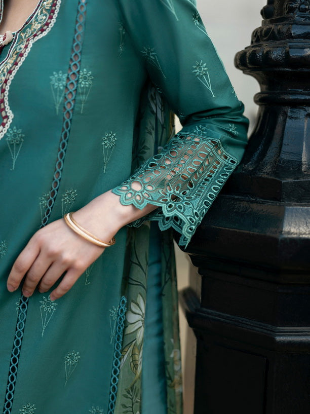 Hemline Odyssey by Mushq Embroidered Lawn Unstitched 3Pc Suit - Whispering Waves