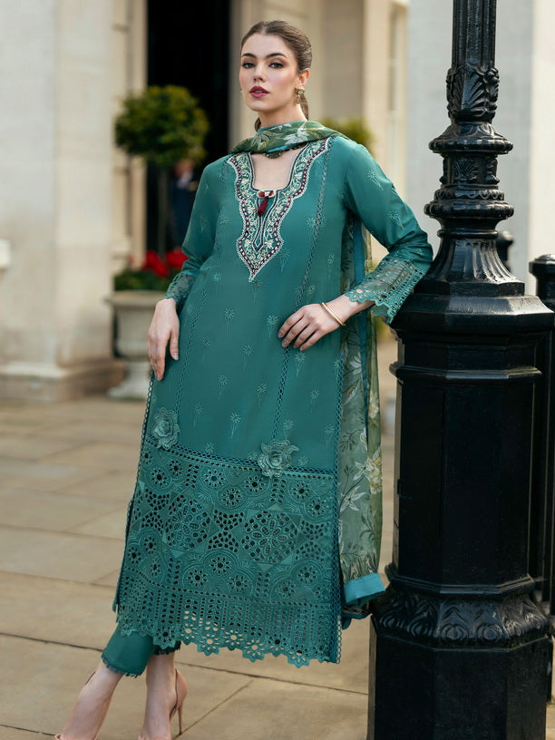 Hemline Odyssey by Mushq Embroidered Lawn Unstitched 3Pc Suit - Whispering Waves