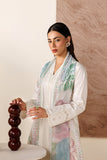 Farasha Summer Melody Embroidered Lawn Unstitched 3Pc Suit - White Grace