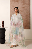 Farasha Summer Melody Embroidered Lawn Unstitched 3Pc Suit - White Grace