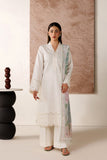 Farasha Summer Melody Embroidered Lawn Unstitched 3Pc Suit - White Grace