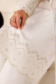 Farasha Summer Melody Embroidered Lawn Unstitched 3Pc Suit - White Grace