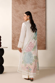 Farasha Summer Melody Embroidered Lawn Unstitched 3Pc Suit - White Grace