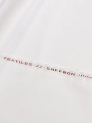 Saffron by Khurana Textiles Men's Unstitched Cotton Suit for Summer - White