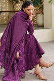 Farasha Meline Embroidered Viscose Unstitched 3Pc Suit - Wild Plum