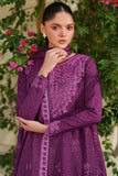 Farasha Meline Embroidered Viscose Unstitched 3Pc Suit - Wild Plum