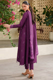 Farasha Meline Embroidered Viscose Unstitched 3Pc Suit - Wild Plum