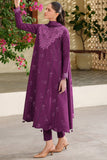 Farasha Meline Embroidered Viscose Unstitched 3Pc Suit - Wild Plum