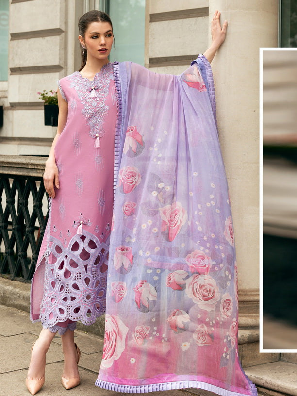 Hemline Odyssey by Mushq Embroidered Lawn Unstitched 3Pc Suit - Wildflower Dream