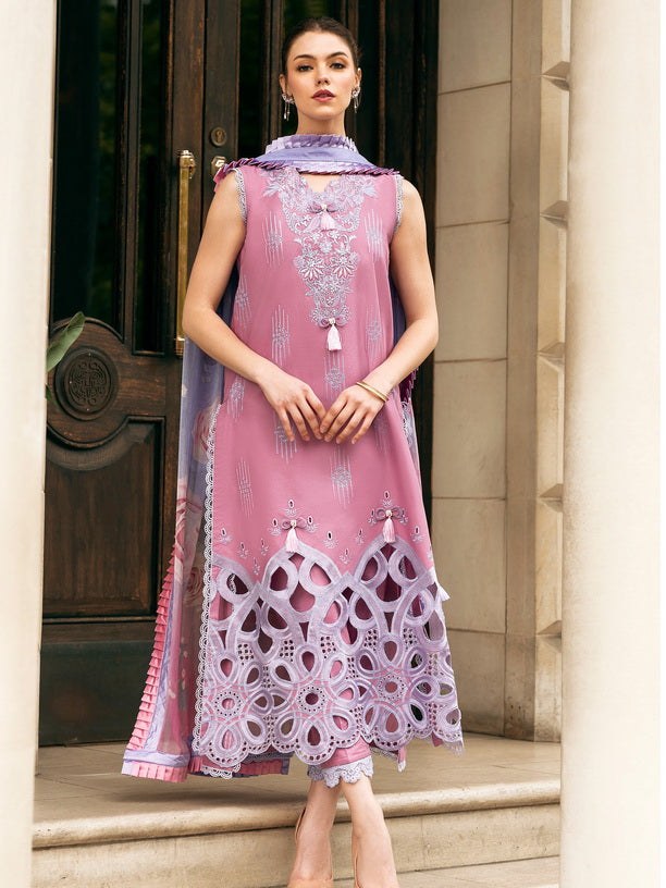 Hemline Odyssey by Mushq Embroidered Lawn Unstitched 3Pc Suit - Wildflower Dream